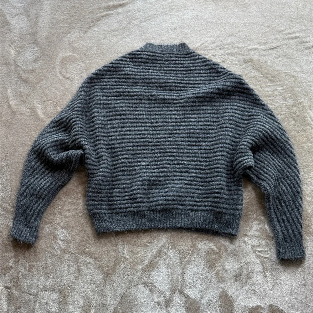 Maje Mousse Gris Sweater Mohair Alpaca Made in Italy Grey Oversized 2